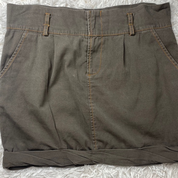 Funktional Brown Rolled Hem Mini Skirt Sz 6 - Picture 1 of 9
